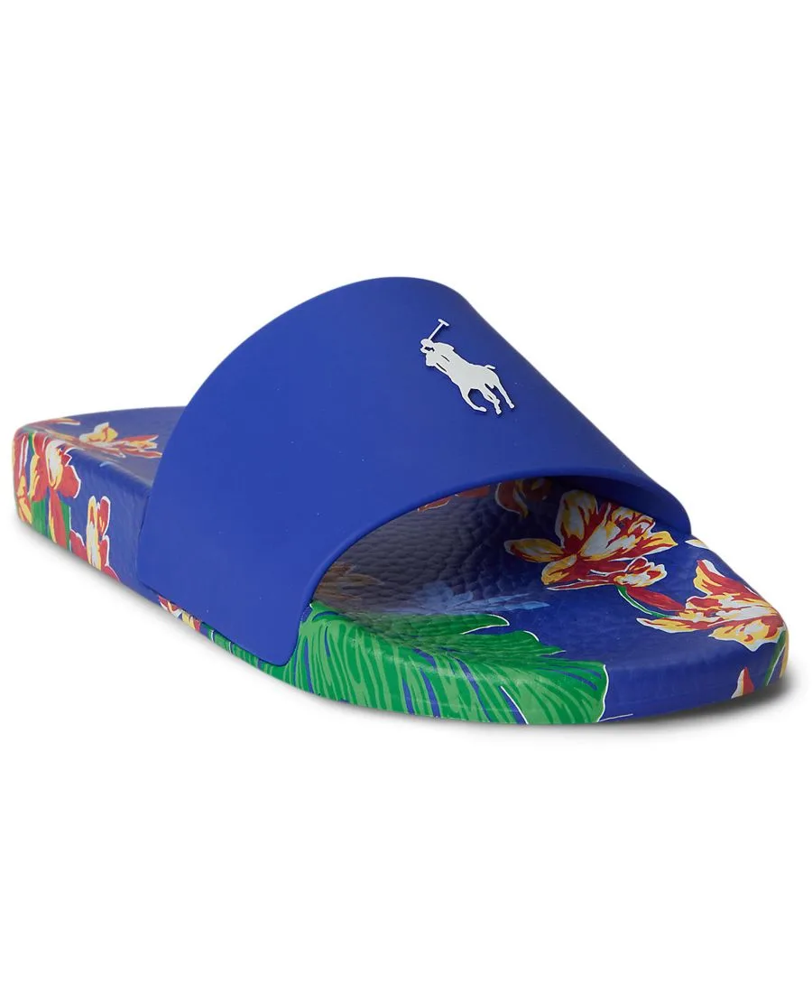 Мужские шлепанцы для бассейна с открытым носком Polo Ralph Lauren, Tropical Royal