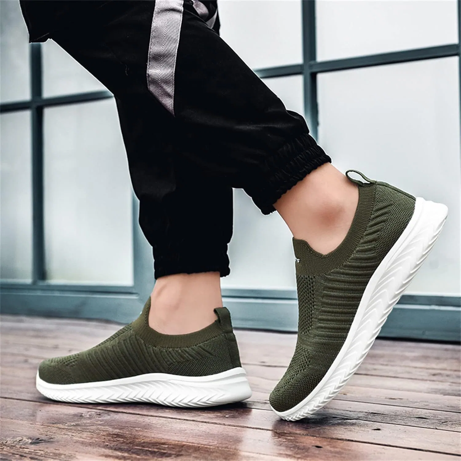 Мужские модные летние кроссовки Lite Adapt из сетчатой ​​ткани, дышащие, легкие, удобные, повседневные, на плоской подошве Generisch, Army Green — фото 4