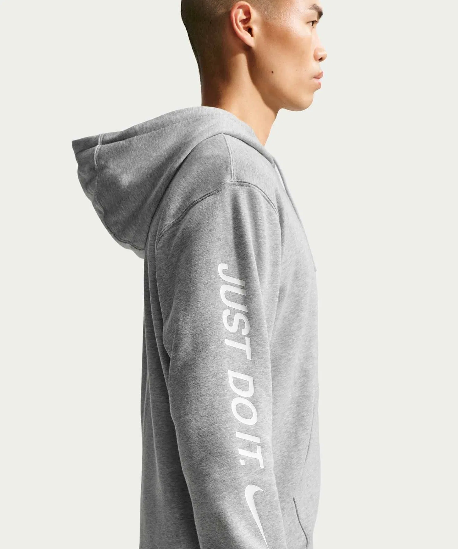 Мужская толстовка Nike Sportswear Club на молнии из французского махрового трикотажа IF0726-063, темно-серый меланж — фото 2