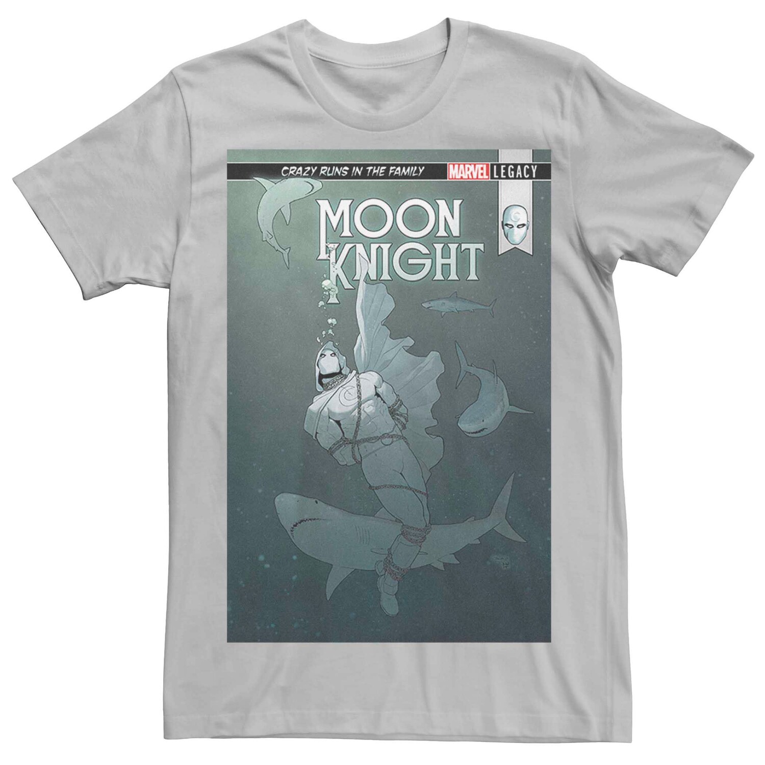 

Мужская футболка с обложкой комиксов Marvel Moon Knight Shark Licensed Character