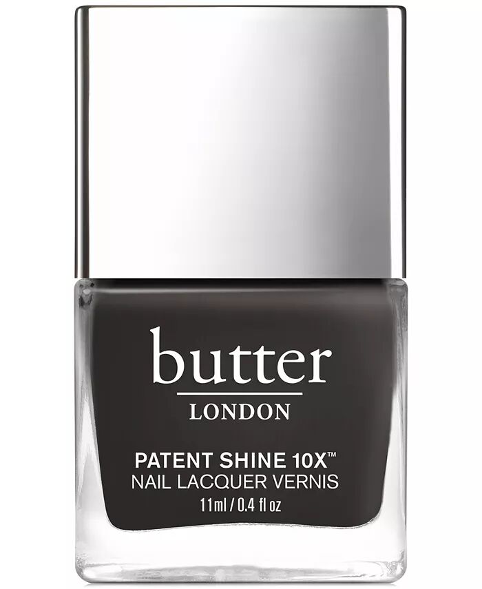 

Лак для ногтей Patent Shine 10X, 0,4 унции Butter London, цвет Earl Grey (almost black crème)