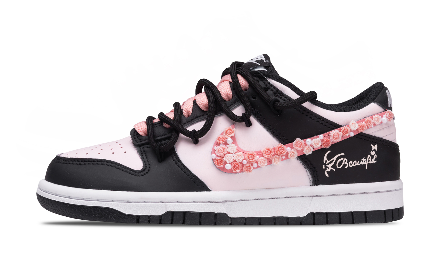 

Nike Dunk Abrasion Resistant Slip Resistant Low top Детские скейтбординг кроссовки Black Pink Teenagers