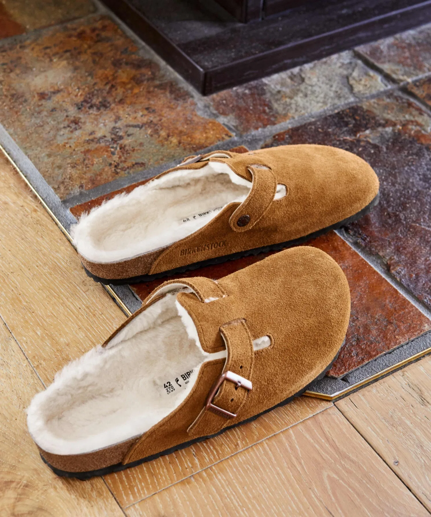 Унисекс сабо BIRKENSTOCK Boston Suede Shearling
