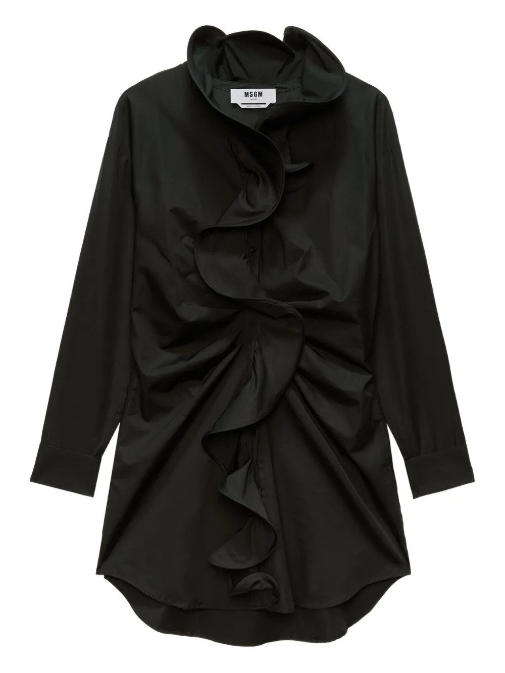 

Платье-рубашка с оборками MSGM, черный