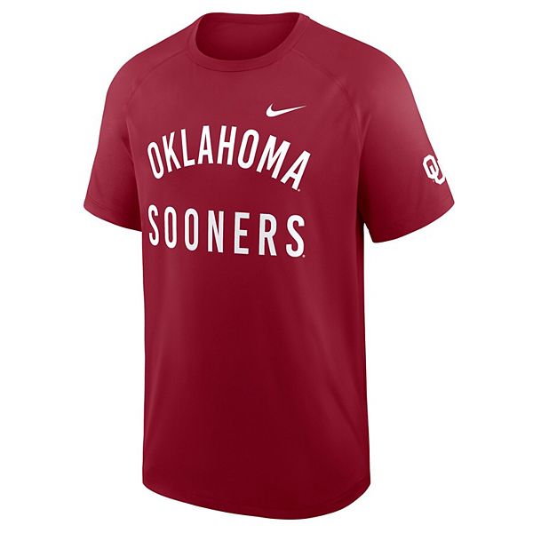 Мужская малиновая футболка Oklahoma Sooners Ready Raglan Premium Performance Nike — фото 3