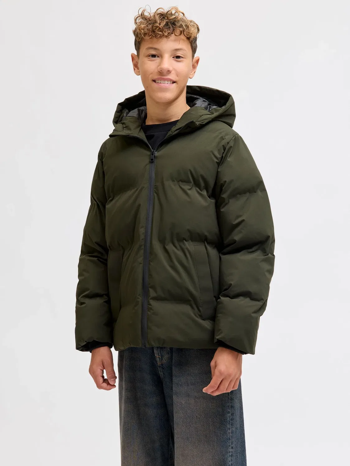 Стеганая куртка с капюшоном JACK & JONES Junior, розовый — фото 2