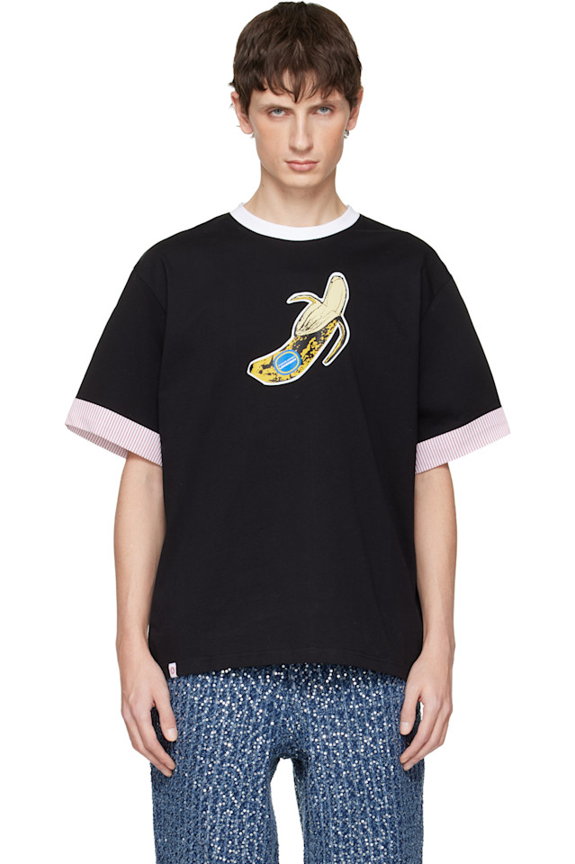 

Charles Jeffrey Loverboy Черная футболка с отворотом