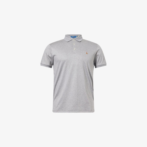 

Поло Polo Ralph Lauren из хлопкового джерси с вышивкой, серый