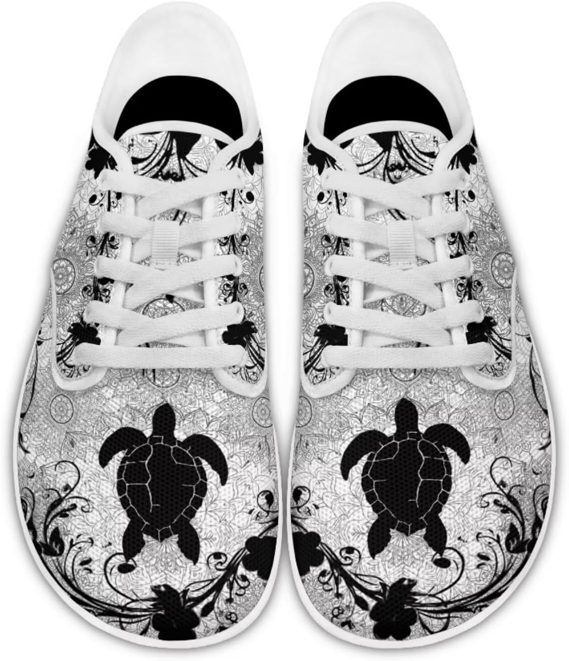 

Кроссовки для женщин и мужчин с широким носком, нулевая посадка, минималистичные, комфортные для тенниса, офиса и повседневной носки Pointodoor, Sea Turtle Boho Mandala