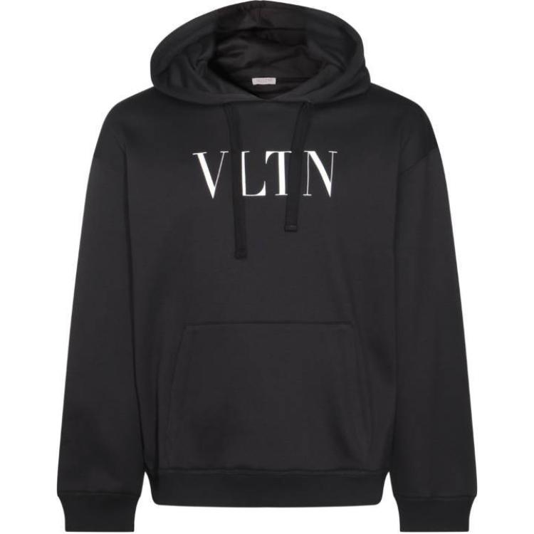 

Худи с принтом логотипа Valentino, черно-серый