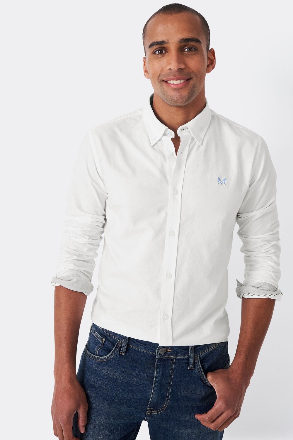 

Хлопчатобумажную рубашку Crew Clothing Company, белый