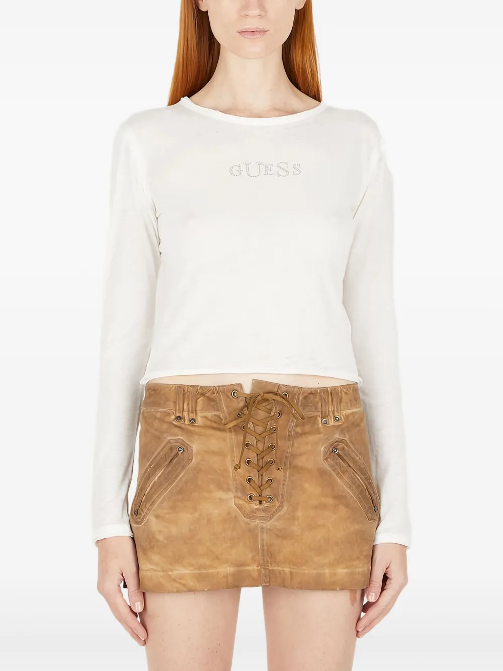 

Футболка с аппликацией логотипа GUESS USA, белый