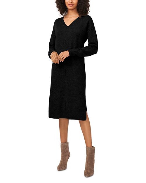 

Платье с V-образным вырезом и боковым разрезом VINCE CAMUTO, цвет Black
