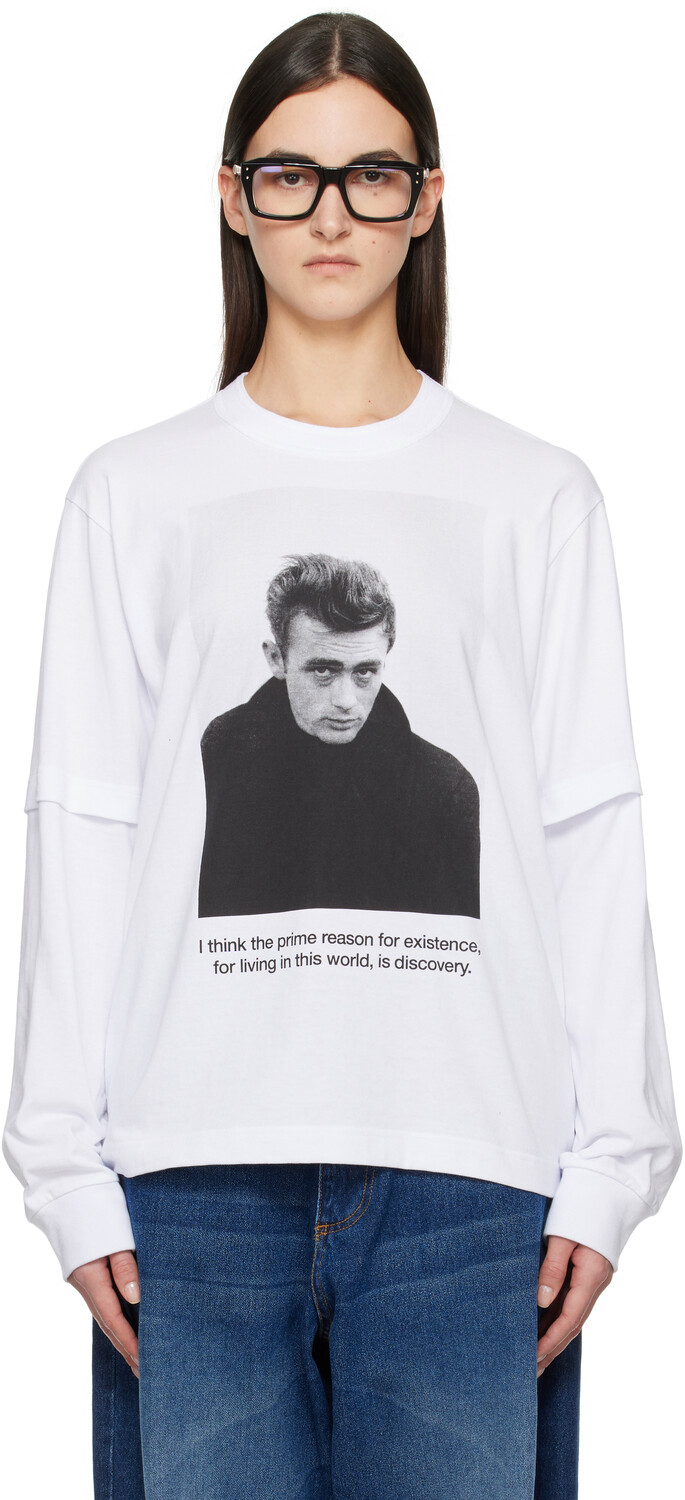 

Футболка с длинным рукавом «Джеймс Дин» sacai, белый