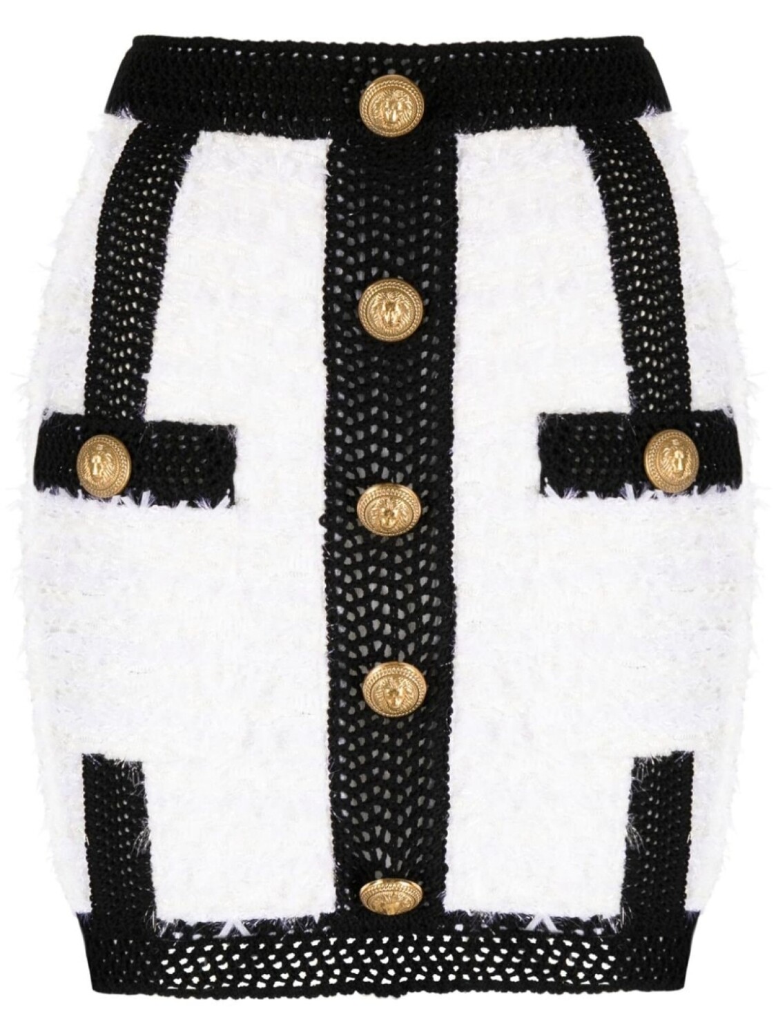 

Твидовая юбка мини Balmain, белый