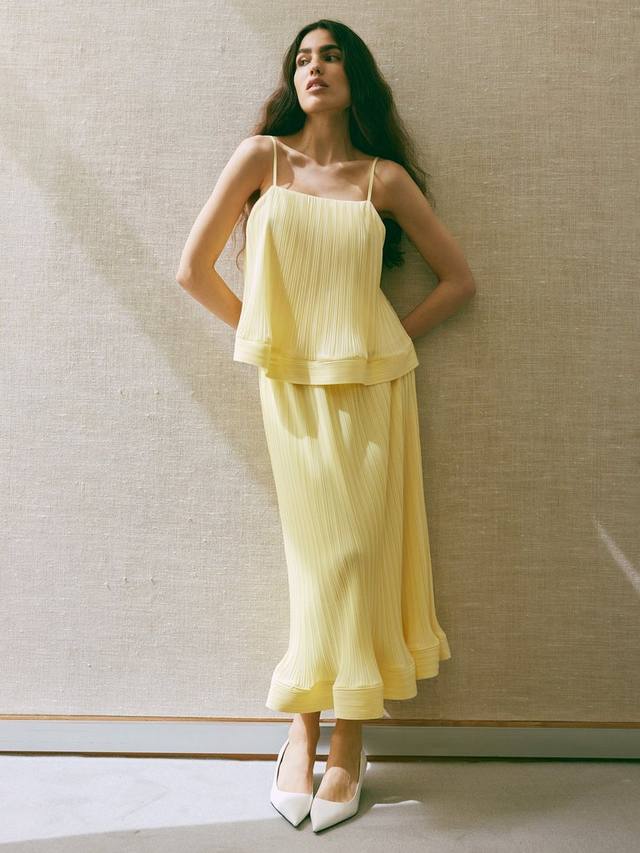 

Юбка миди плиссе Riva YAS, Yellow