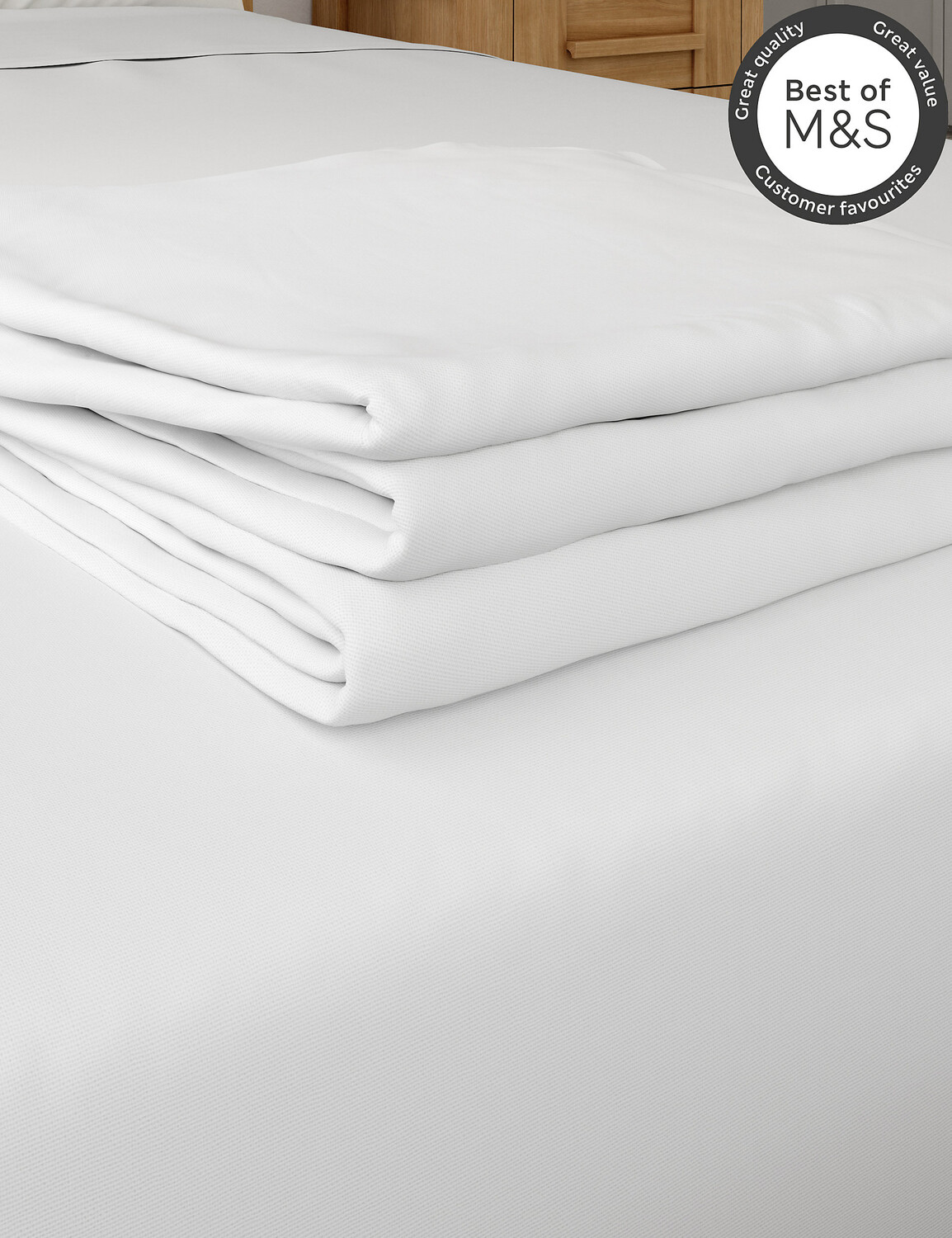 

Комфортная и прохладная плоская простыня с содержанием лиоцелла Marks & Spencer, синий