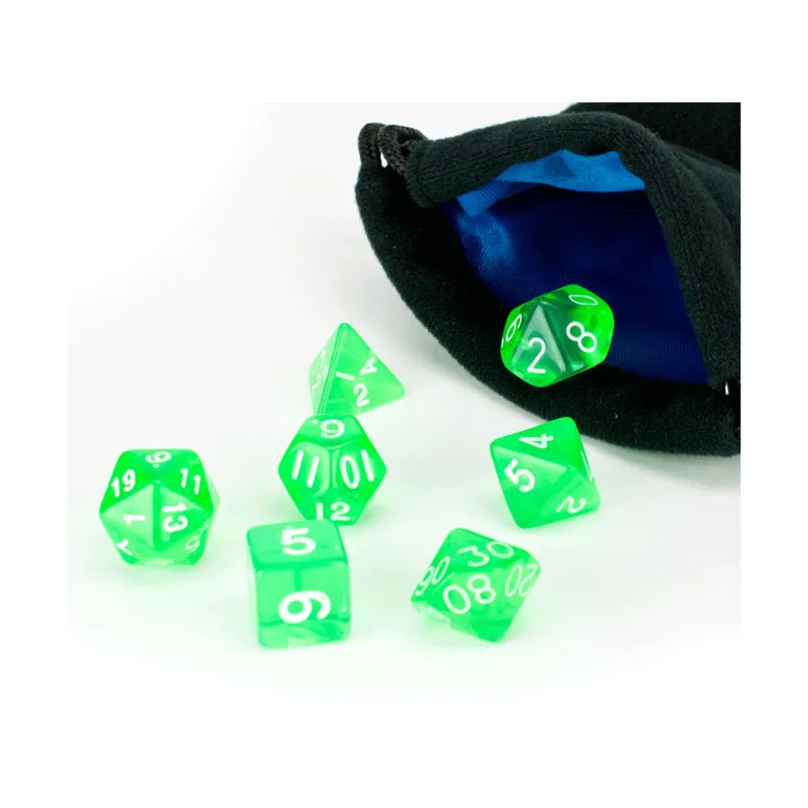 

Зеленый полупрозрачный с белым (7), Dice - 7 Piece Poly Sets - Glacier/Translucent (Easy Roller Dice)