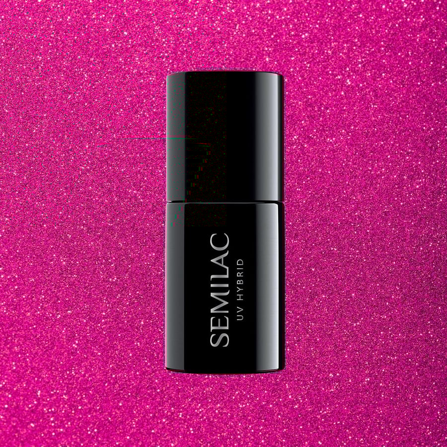 

Semilac 348, гибридный лак, УФ-гибридный Semilac Charming Ruby Glitter, 7 мл