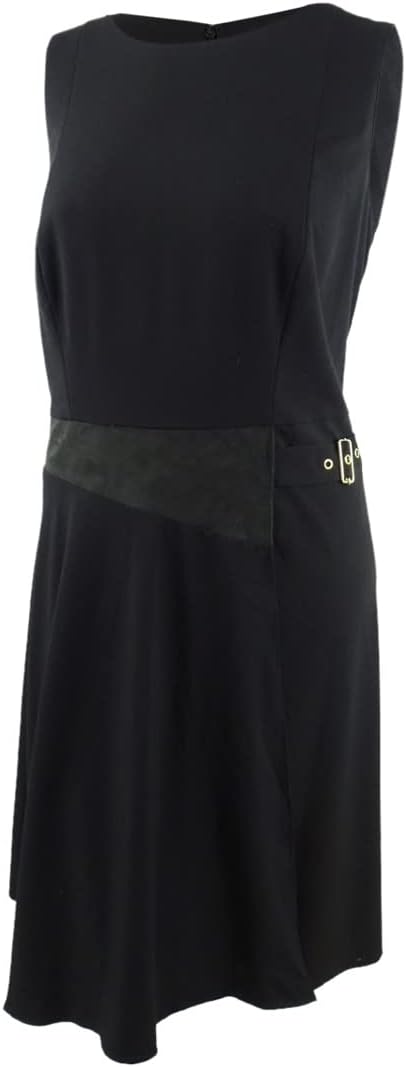 

Платье миди Calvin Klein больших размеров с отделкой из искусственной замши, Black