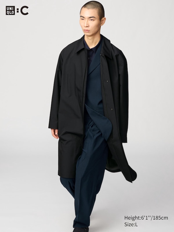 

Однобортное пальто Blocktech Uniqlo, черный