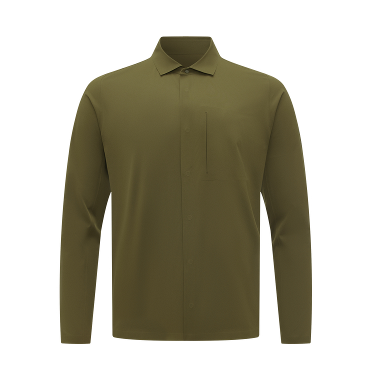 

Длинная рубашка с длинными рукавами для мужчин DESCENTE, темно-оливковый