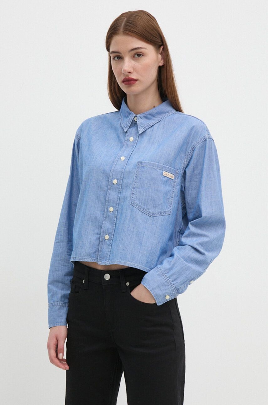 

Хлопковая рубашка Calvin Klein Jeans, синий