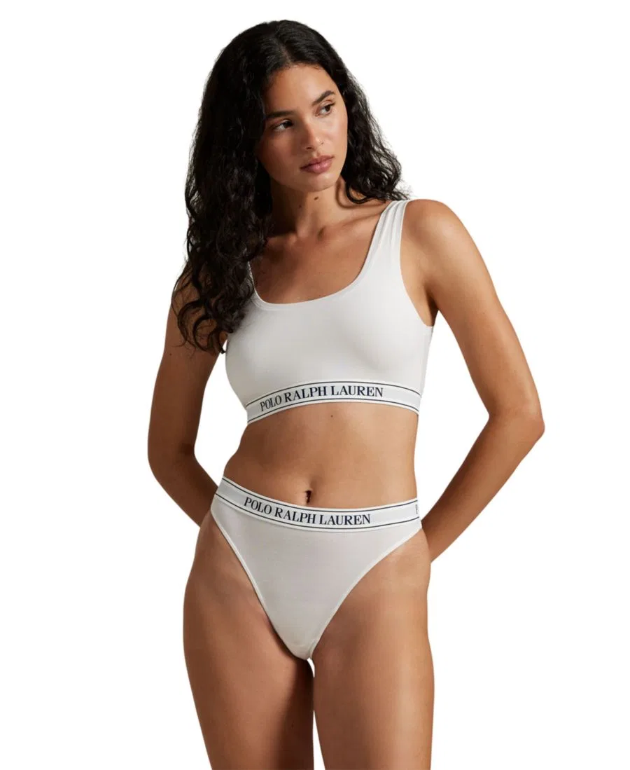 Женские стринги средней посадки Polo Ralph Lauren, White