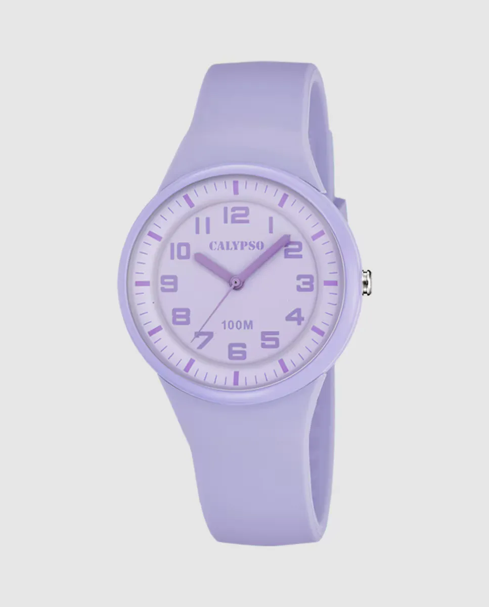 

K5851/5 Модные фиолетовые женские часы из каучука Calypso, фиолетовый