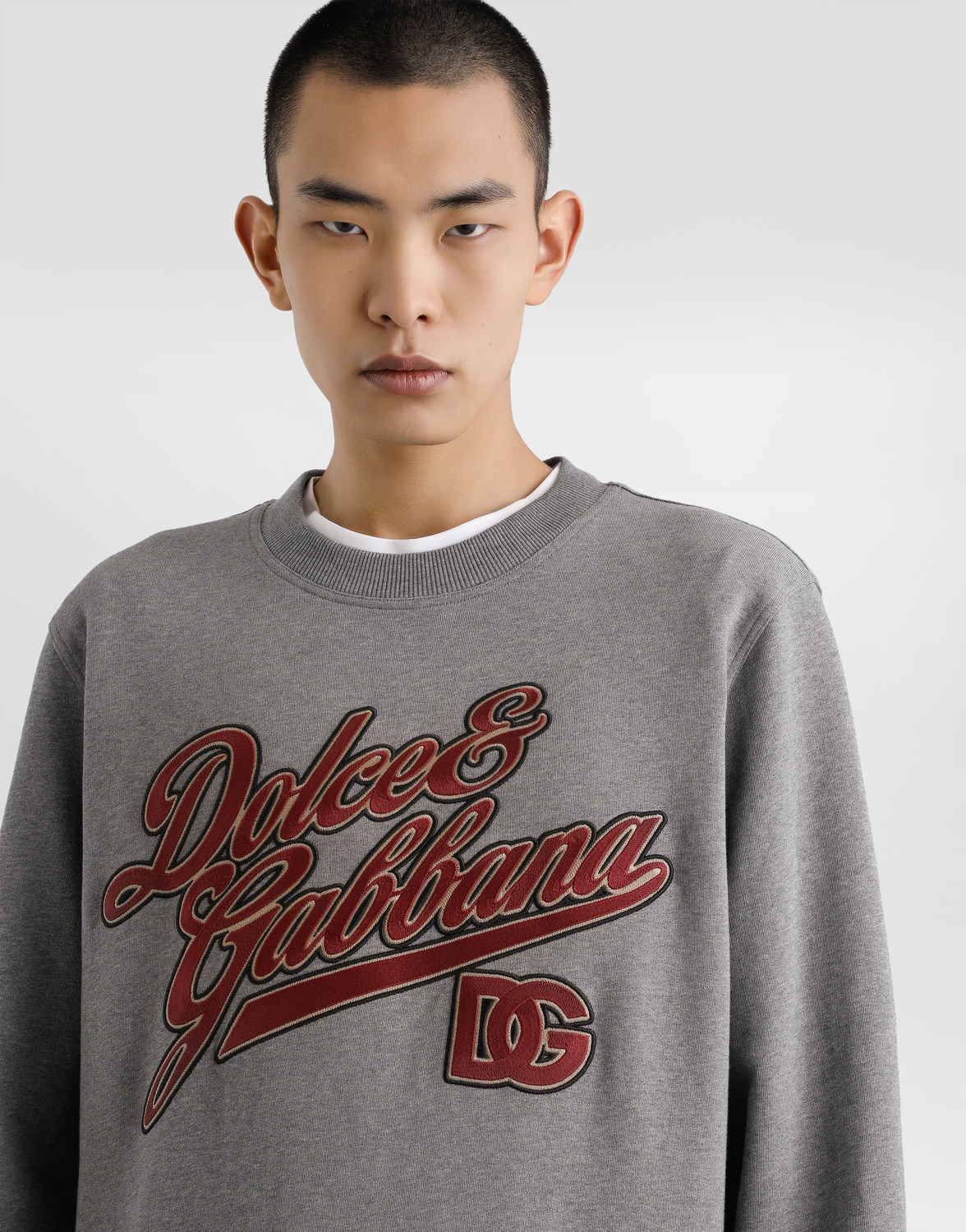 Свитшот Dolce & Gabbana Cotton With Embroidery, серый — фото 4