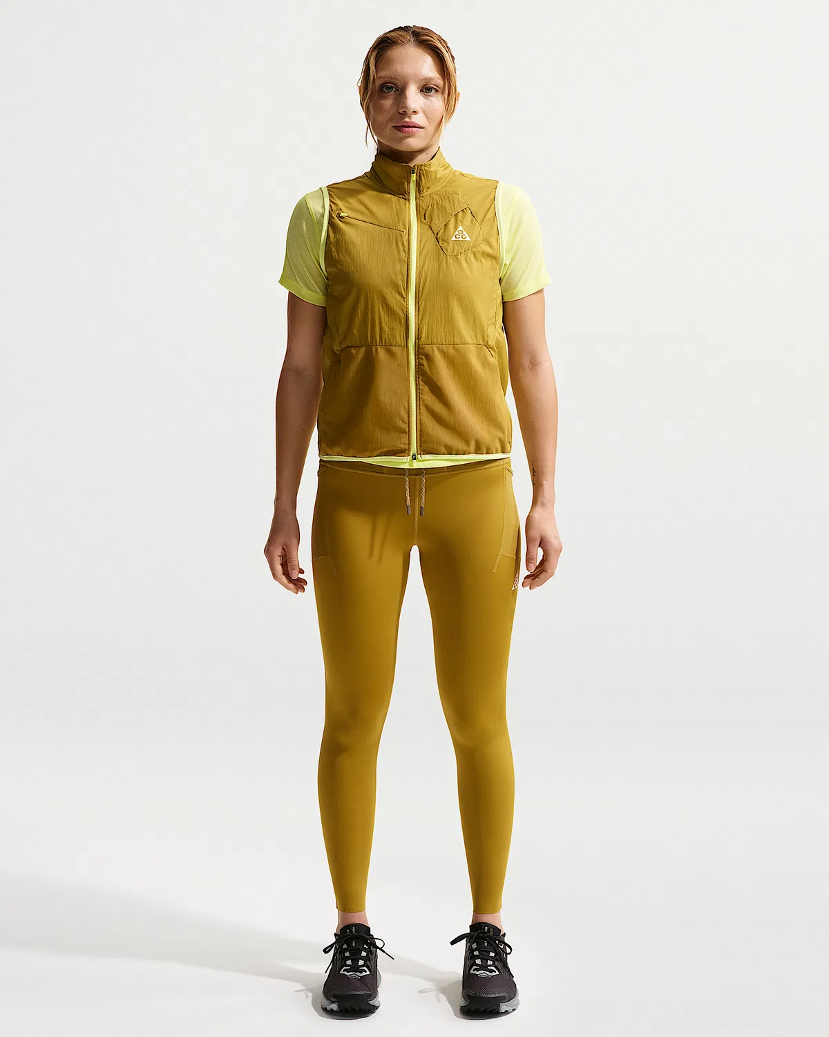 Женские леггинсы для трейлраннинга Nike ACG Dri-FIT с высокой посадкой 7/8, Peat Moss/Ironstone/Peat Moss/Summit White