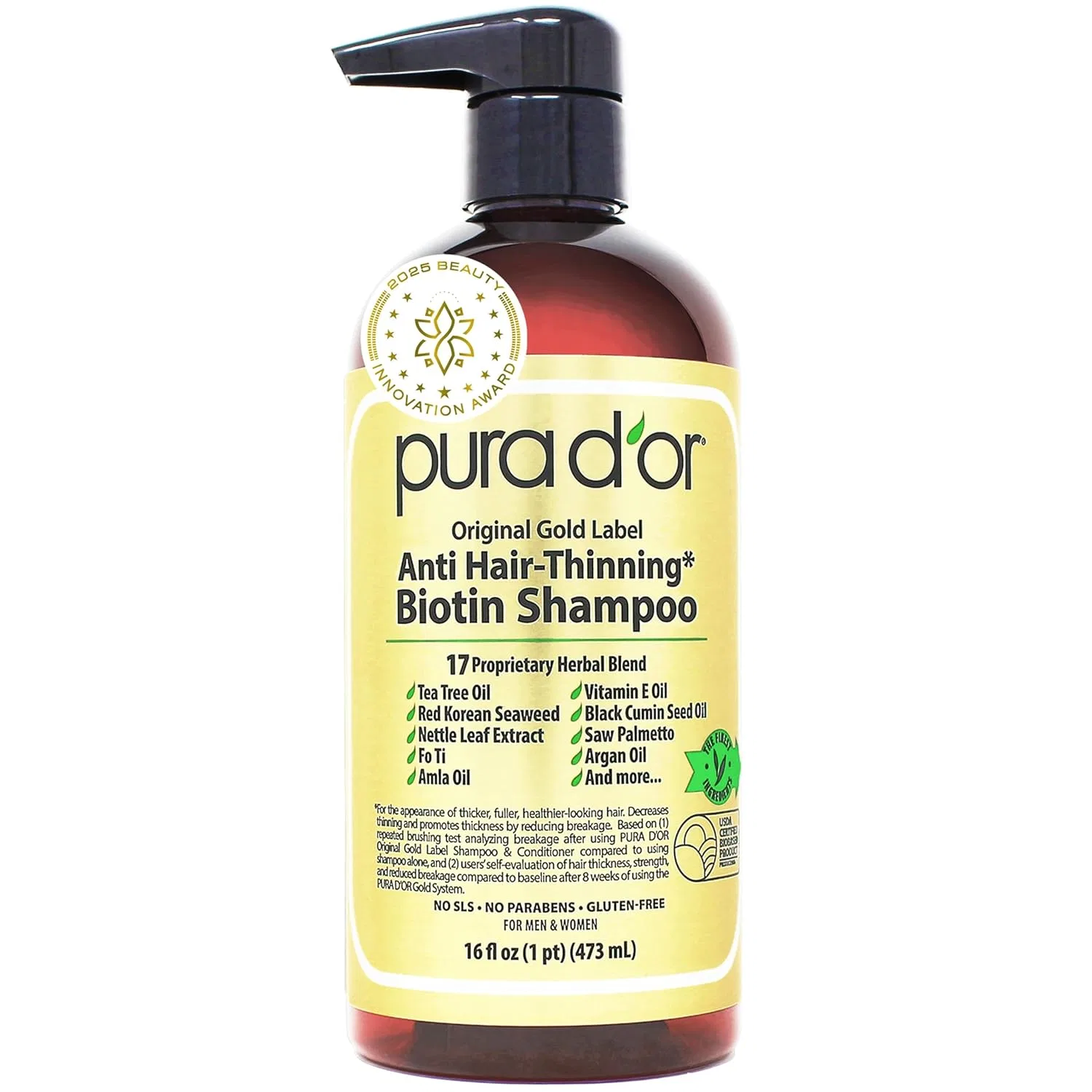 Шампунь против выпадения волос «Original Gold Label Anti-Thinning» от PURA D'OR Pura D'Or