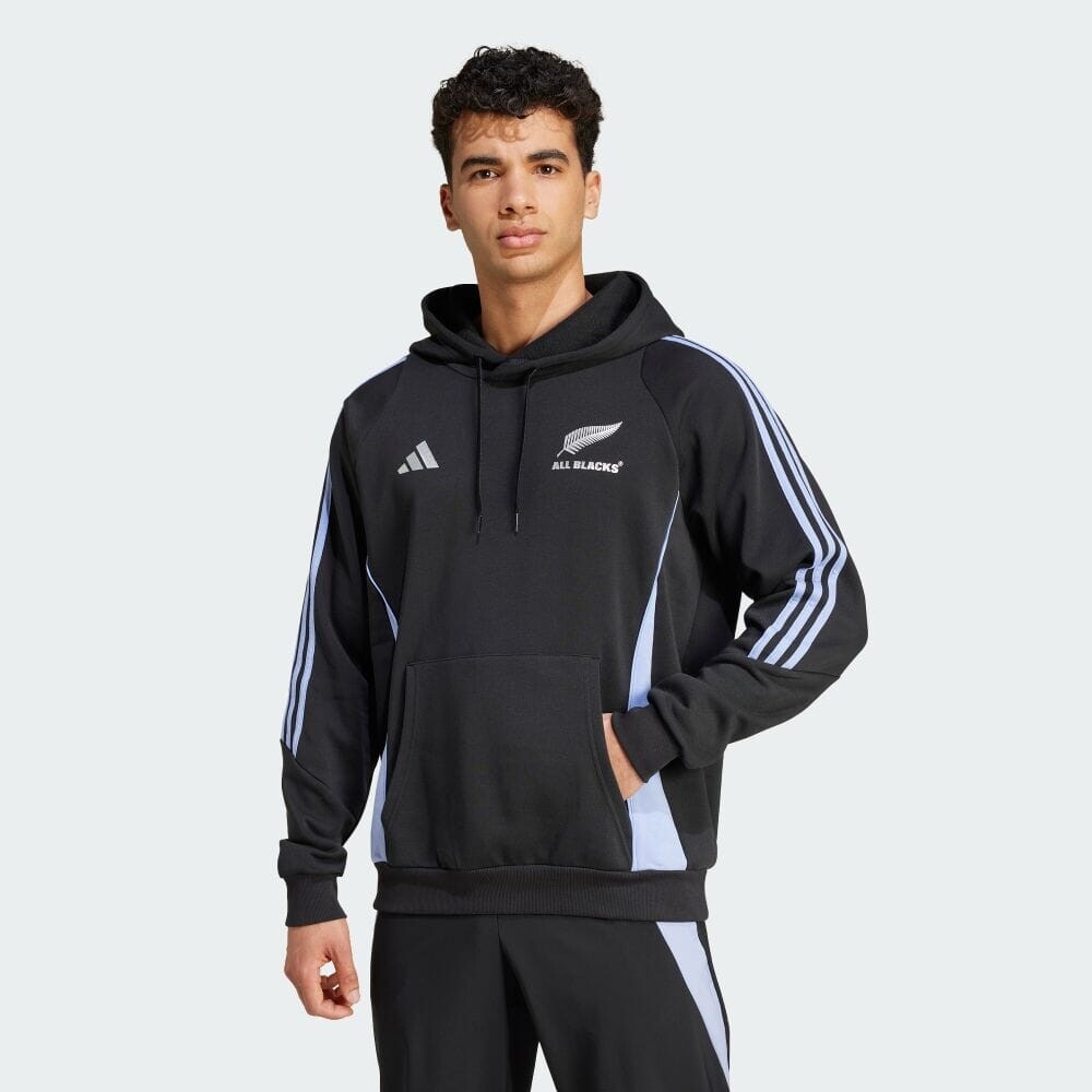 

Парка Adidas All Blacks Rugby Hooded Sweatshirt, цвет All Black / Blue Spark