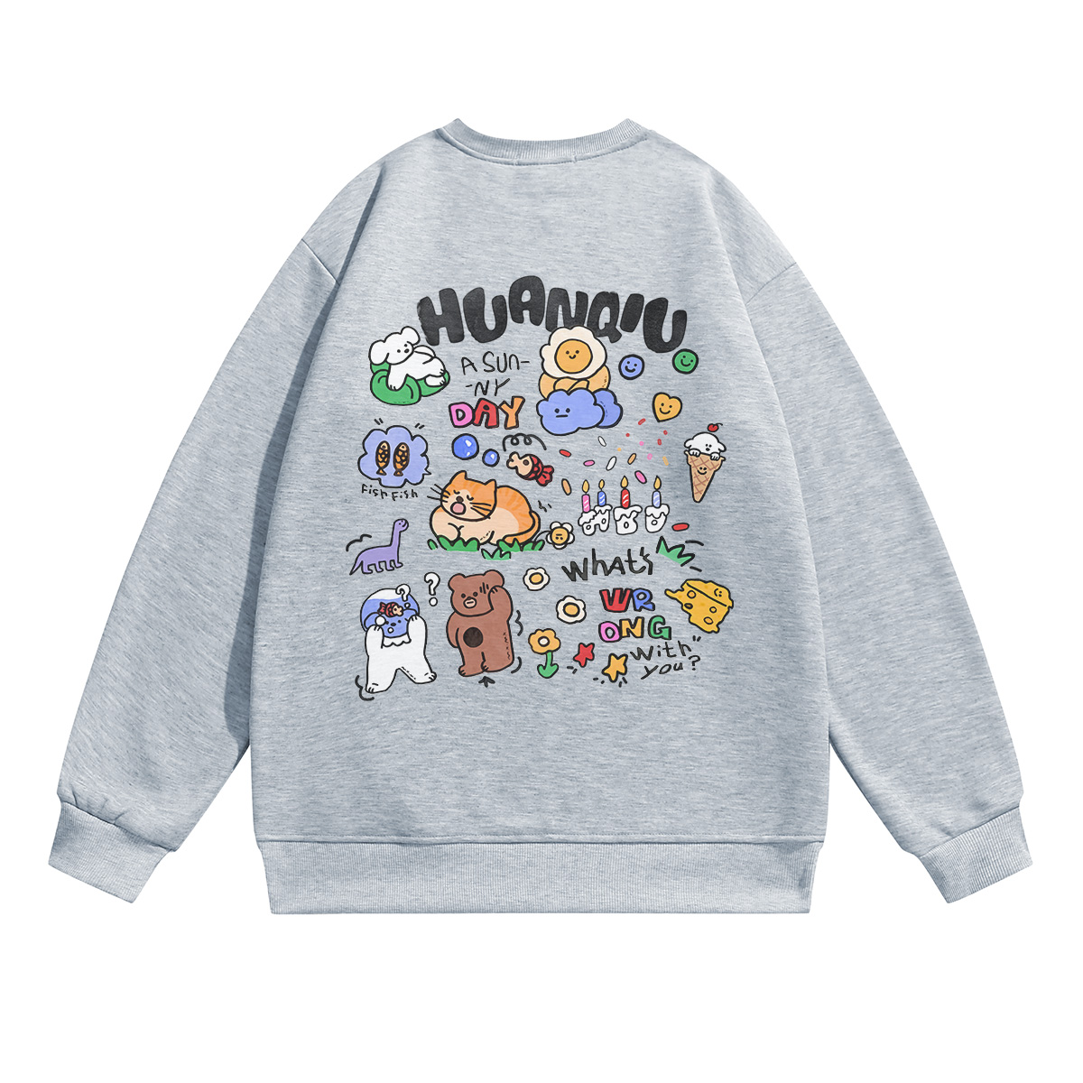 

Свитшот Unisex Crew Neck Moderate Heavyweight HUANQIU, светло-серый