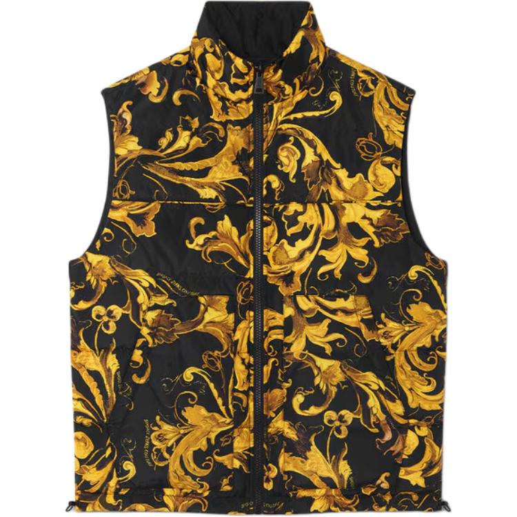 

VERSACE Пуховик-жилет с джинсовым принтом барокко, Black Gold