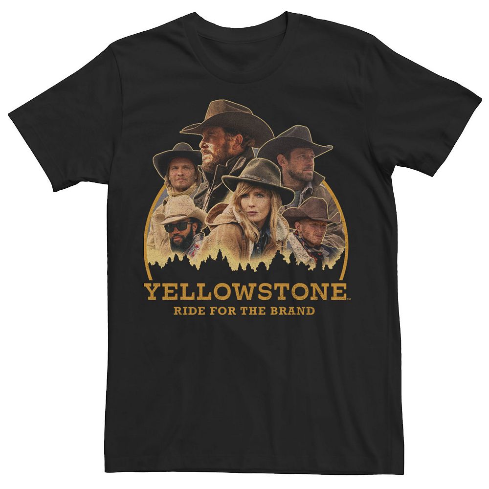 

Мужская футболка Yellowstone Ride For The Brand с графическим логотипом Cast Badge Licensed Character, черный