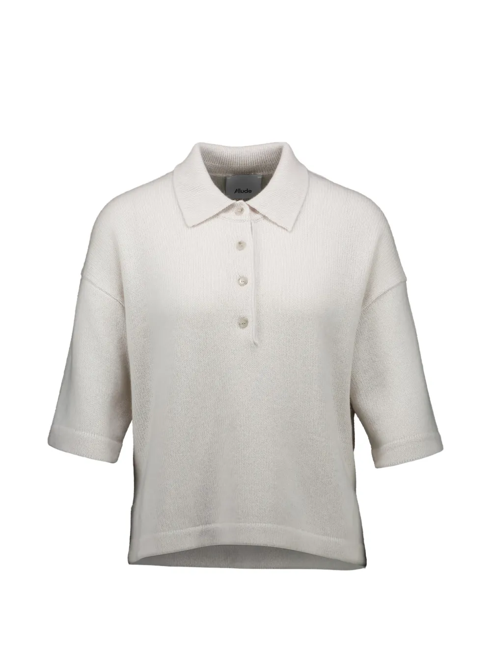 

Вязаный пуловер-поло на пуговицах ALLUDE, бежевый