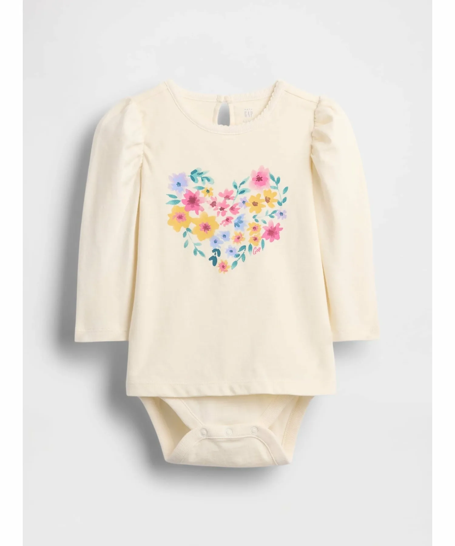 (К) Боди-рубашка (детское) GAP, IVORY_FROST_FLORAL