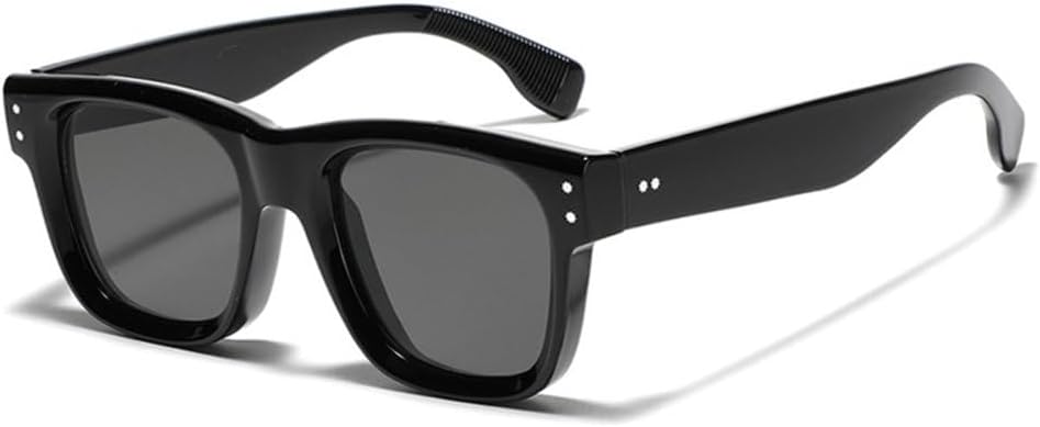 

Мужские солнцезащитные очки с заклепками, защита от УФ-излучения UV400, ретро-градиентный дизайн, модные женские солнцезащитные очки, черно-серые, один размер TYUVIVO, Black Gray