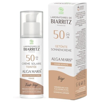 

Laboratoires de Biarritz Тональный солнцезащитный крем для лица бежевый SPF50 ALGA MARIS® Certified Organic 50 мл Laboratoire De Biarritz