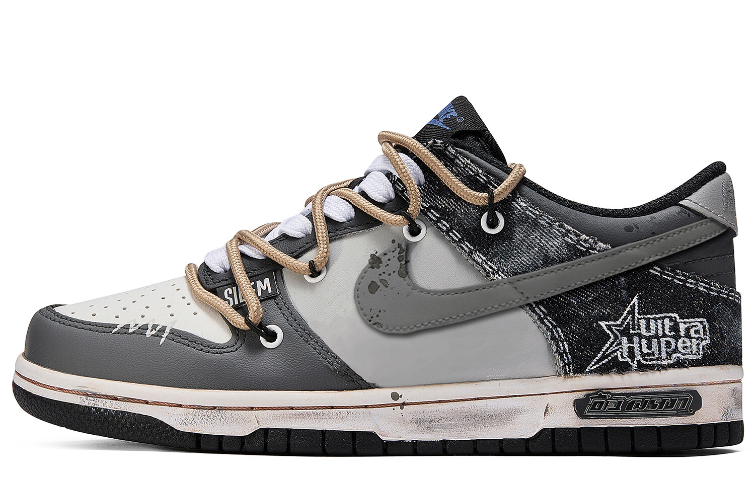 

Кроссовки Nike Dunk Skateboarding Shoes Women's Low-top Grey/black, серый/черный