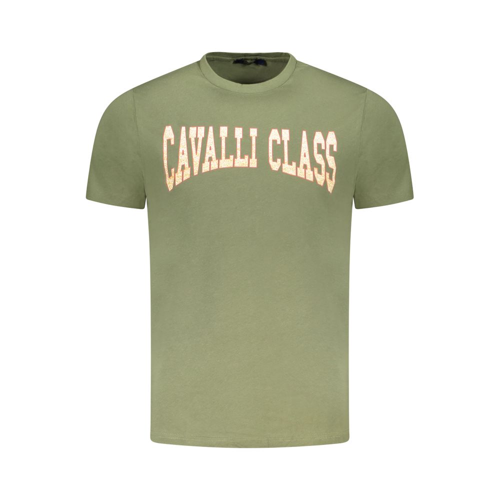 

Зеленая хлопковая мужская футболка Cavalli Class