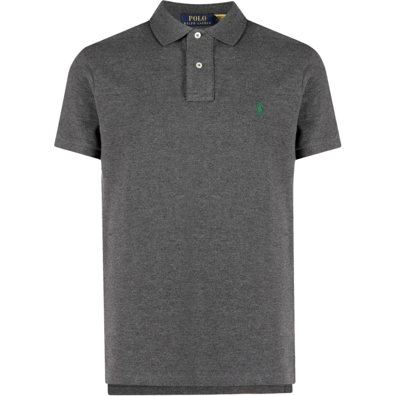 

Поло с вышитым логотипом Polo Ralph Lauren, темно-серый