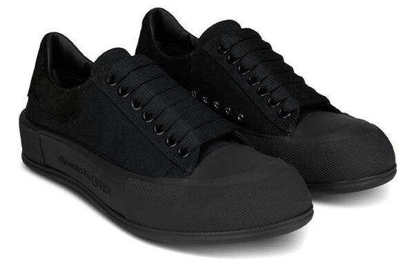 Кроссовки deck skate plimsoll lace up 'triple black' Alexander Mcqueen, черный — фото 3