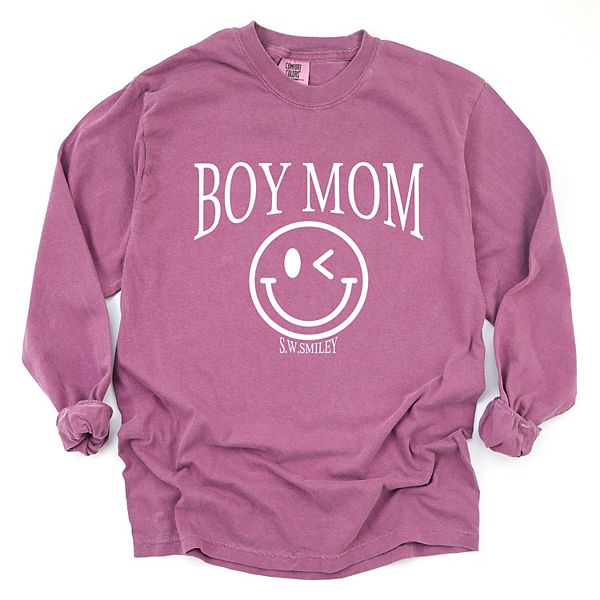 

Футболка с принтом SWSmiley boy mom outline Simply Sage Market, Berry