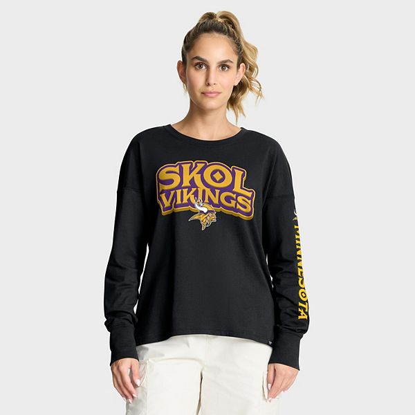 

Женская черная футболка с длинным рукавом Minnesota Vikings Hometown Legacy Fanatics, Черный, Женская черная футболка с длинным рукавом Minnesota Vikings Hometown Legacy Fanatics