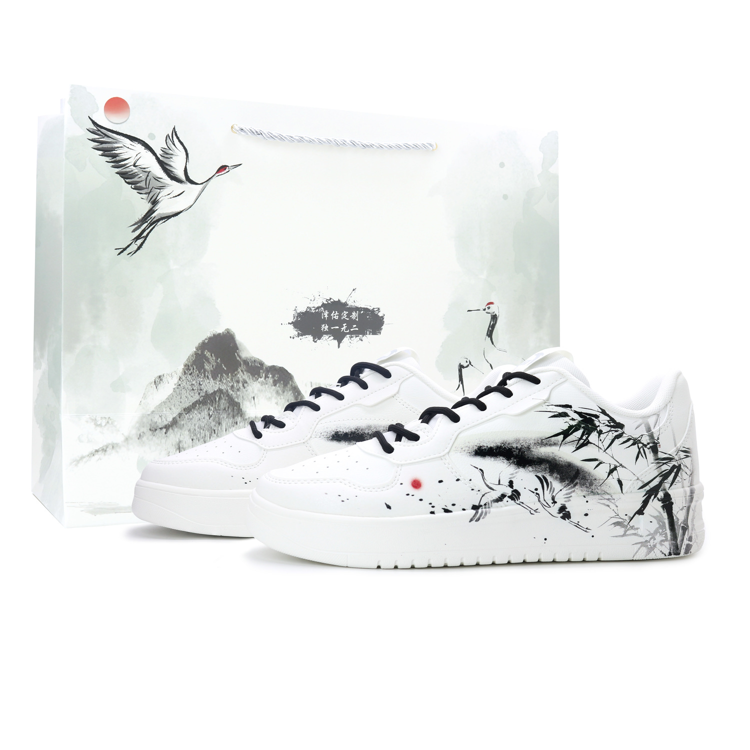 

ANTA Расслабленные легкие и дышащие низкие кроссовки для скейтборда Unisex Black White Red