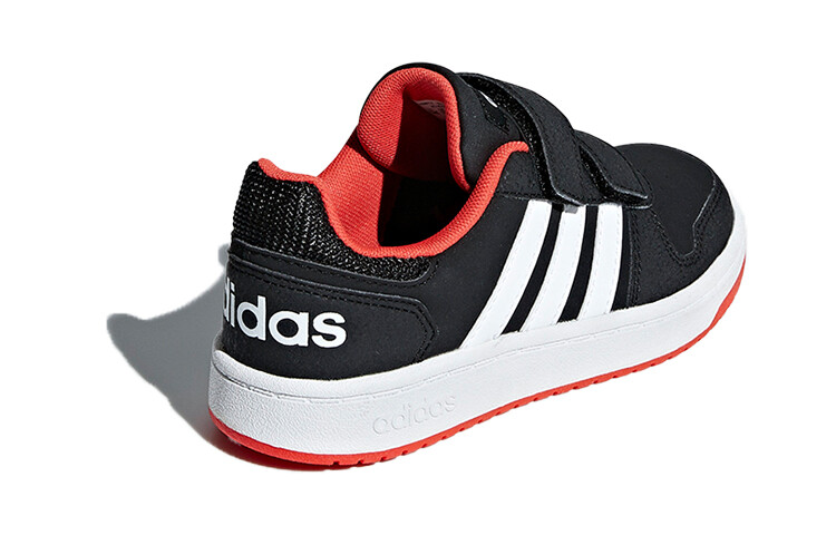 Детские кроссовки для скейтбординга Hoops 2.0 PS Low-top, черные/белые/красные Adidas Neo — фото 4