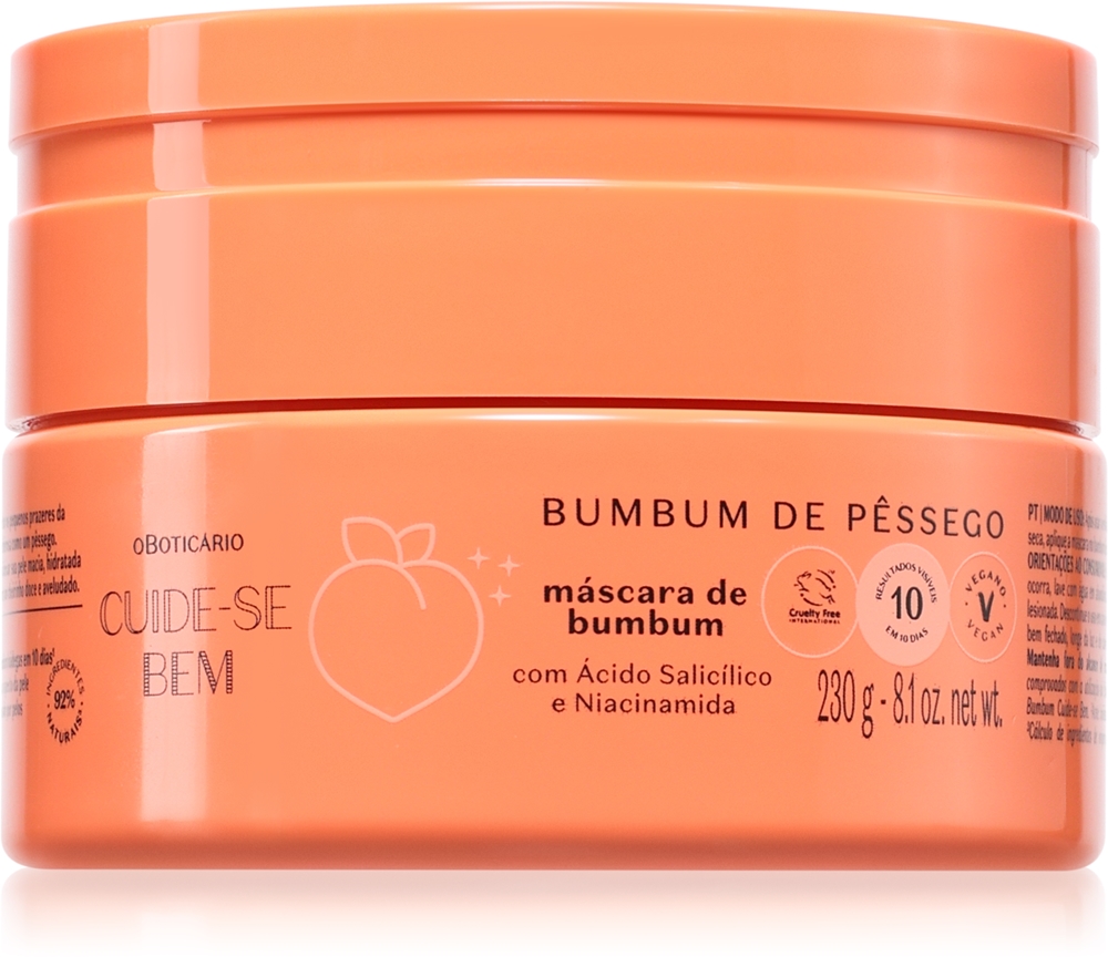 

Позаботьтесь о своей персиковой маске для ягодиц и бедер Oboticário, 230 гр