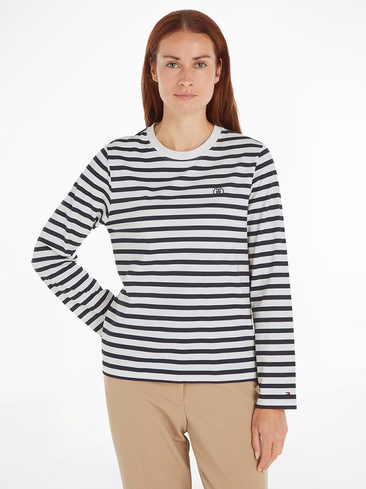 

Лонгслив Tommy Hilfiger, белый/черный